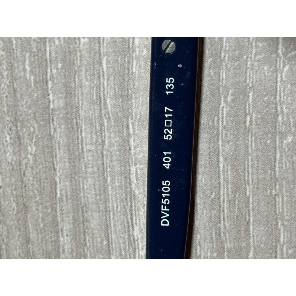 Diane von Furstenberg DVF5105 Navy Blue White Rectangular‎ Eyeglass Frames Sleek